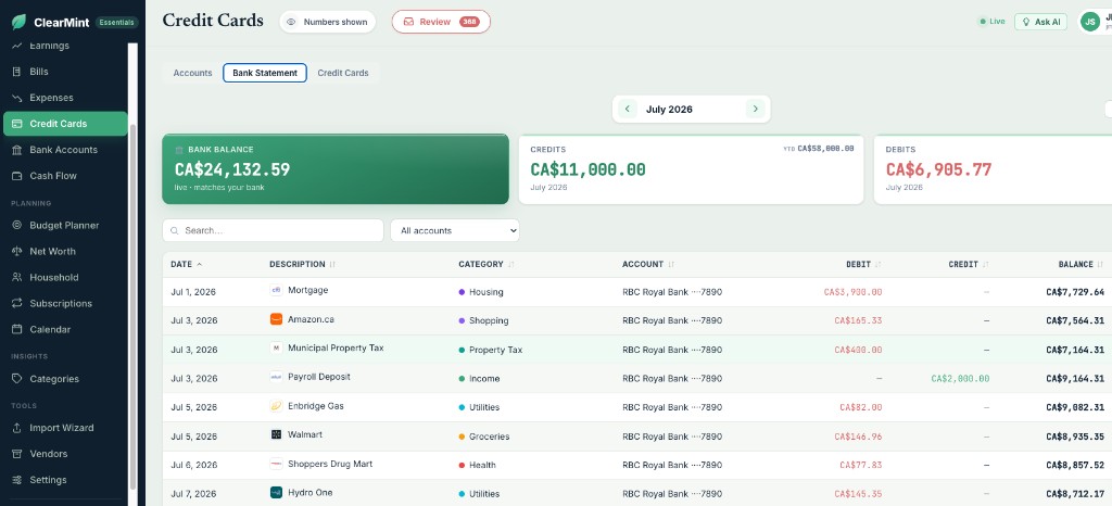 Export CSV and JSON in ClearMint Essentials